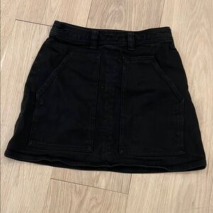 Wilfred Black Mini A-Line denim skirt Aritzia